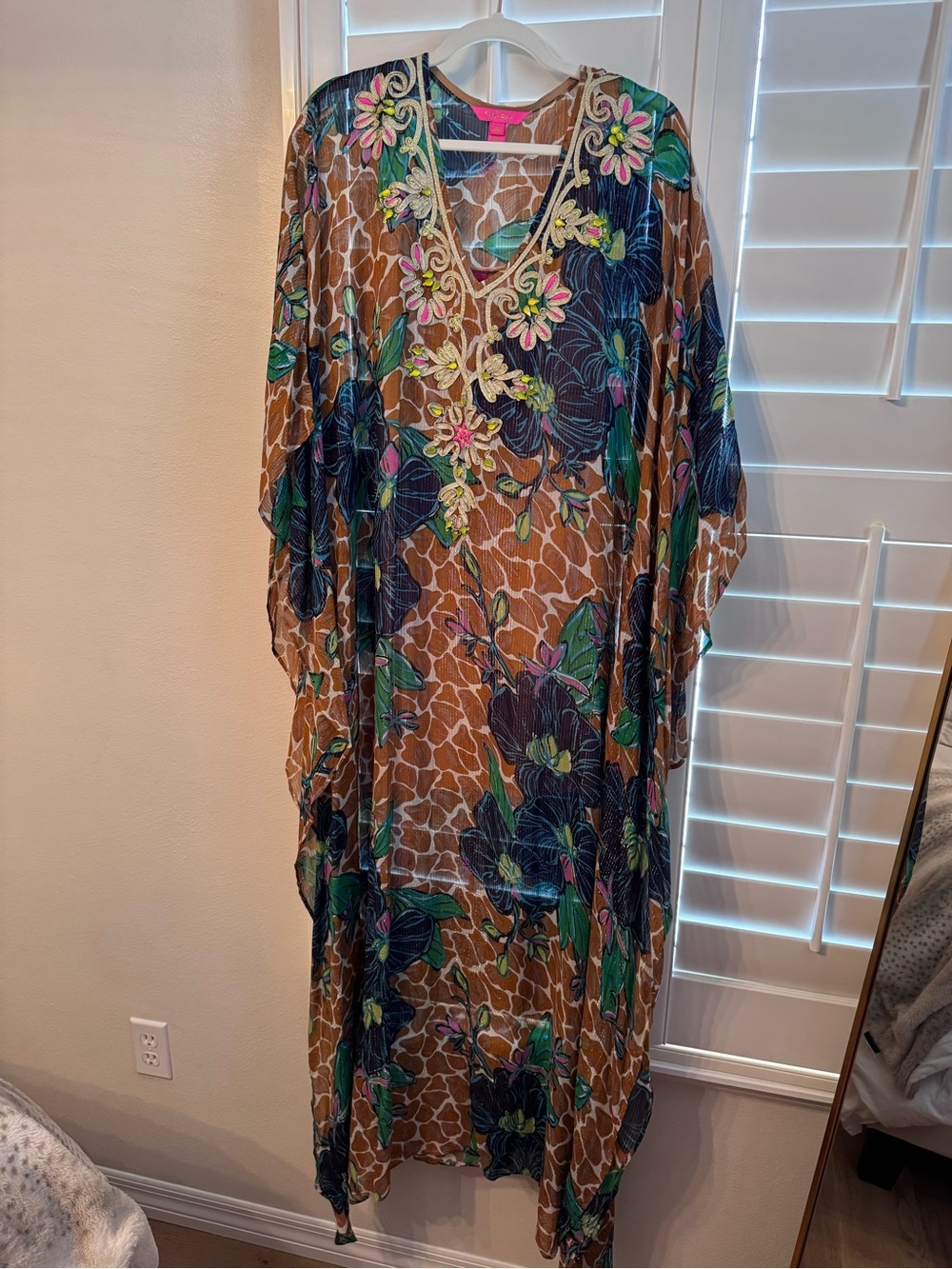 Lilly Pulitzer Rosia Embroidered Maxi Caftan in the Blooms of Paradise